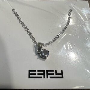 Effy Silver Tone Lavender Glass Pendant Necklace 17” D18